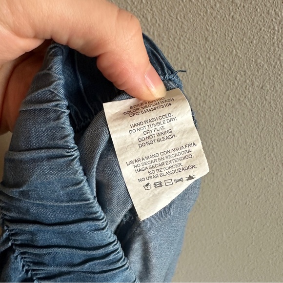 NWT Thread & Supply Chambray Wide Leg Crop Pants Large - Picture 9 of 13